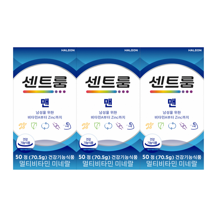 [센트룸] 맨 플러스 멀티비타민 미네랄 (50정/50일분) × 3개